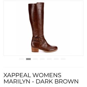 Dark Brown riding boot with small heel